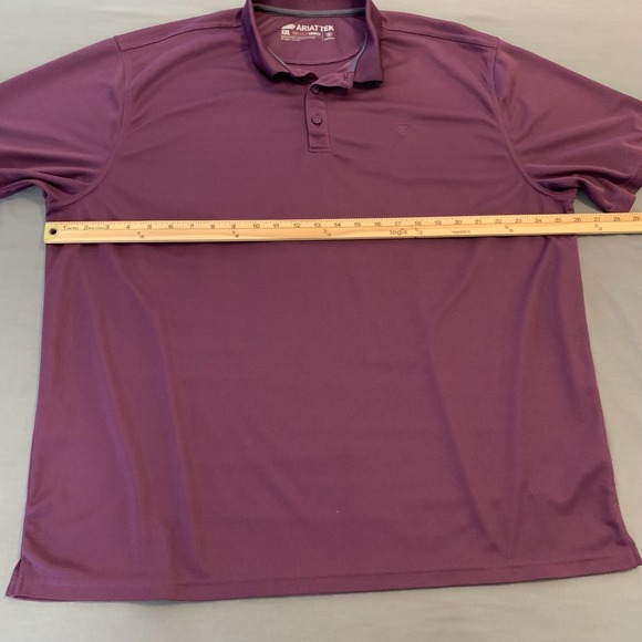Ariat Polo Shirt Mens 2XL Purple AriatTEK Heat Series Golf Performance - Picture 3 of 7